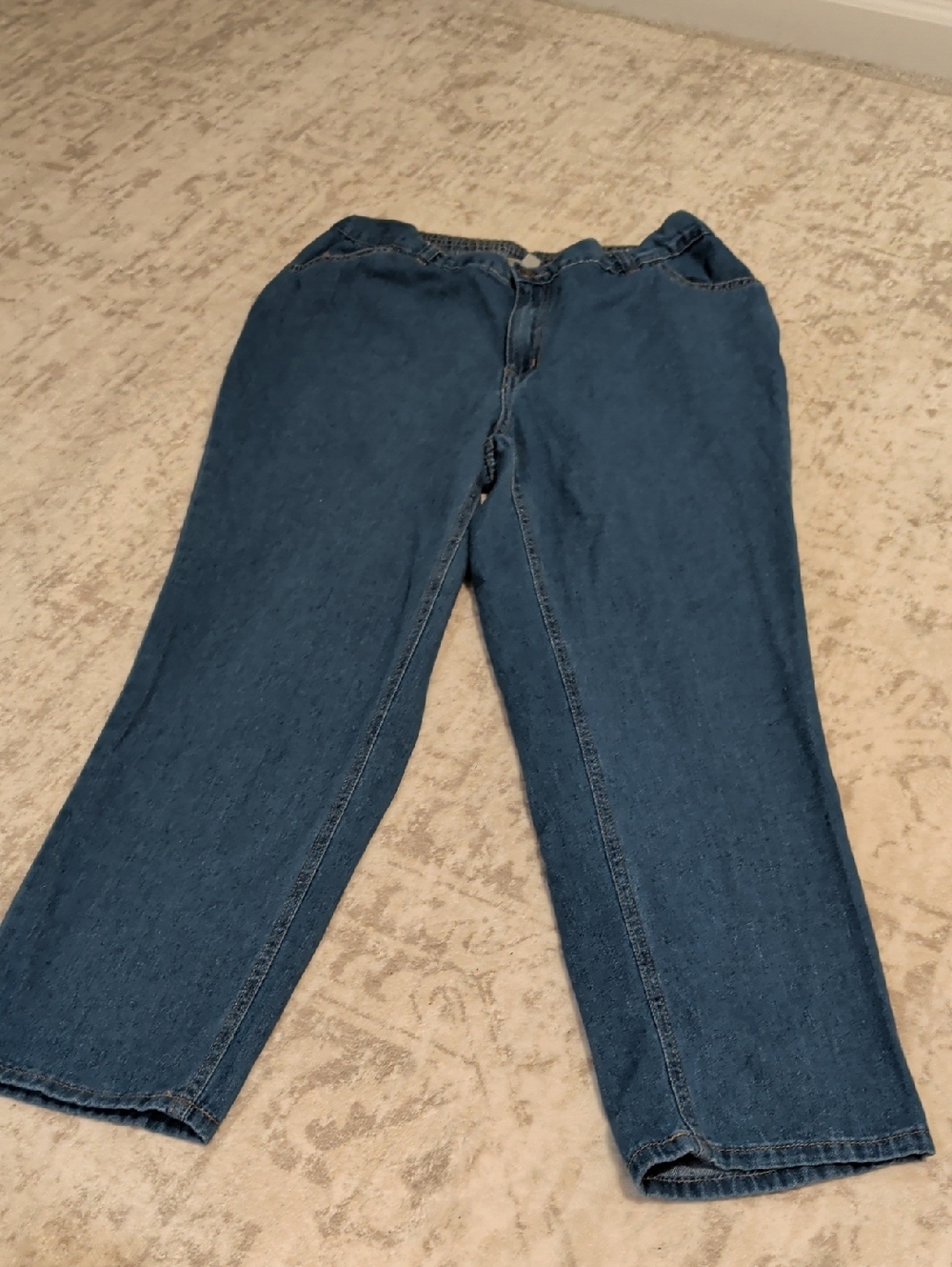 Woman Within Relaxed Jeans in Blue Denim 16W Elastic Waist